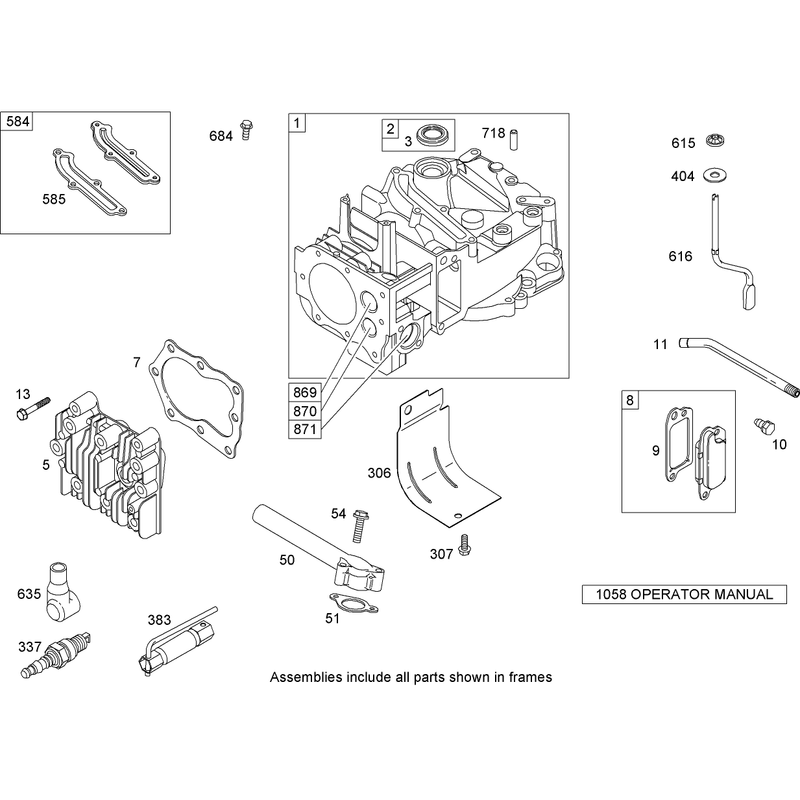 Cylinder Assembly Briggs and Stratton 12H802-2037-B1