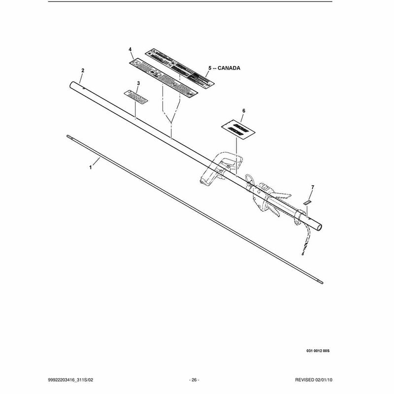 Main Pipe Assembly, Solid Driveshaft