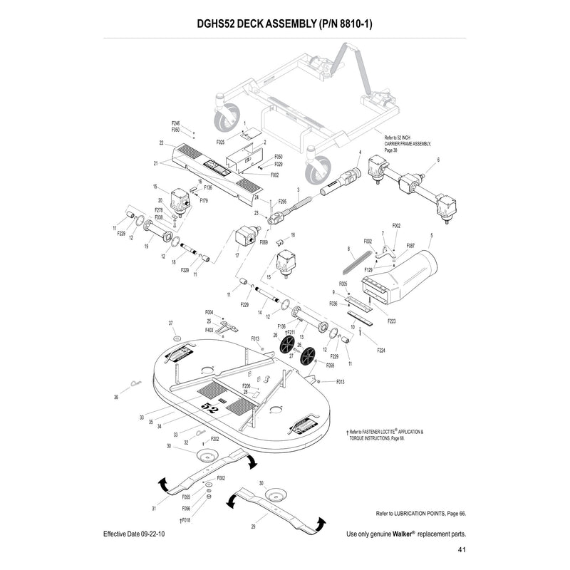 DGHS52 DECK ASSEMBLY (P/N 8810-1)