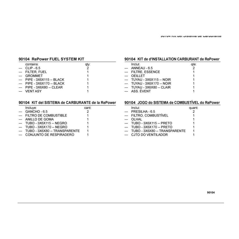 90104 RePower FUEL SYSTEM KIT