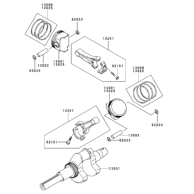 PistonCrankshaft Assembly Kawasaki FH721D-AS05