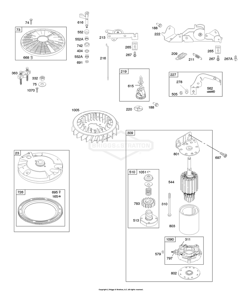 Controls, Electric Starter, Flywheel