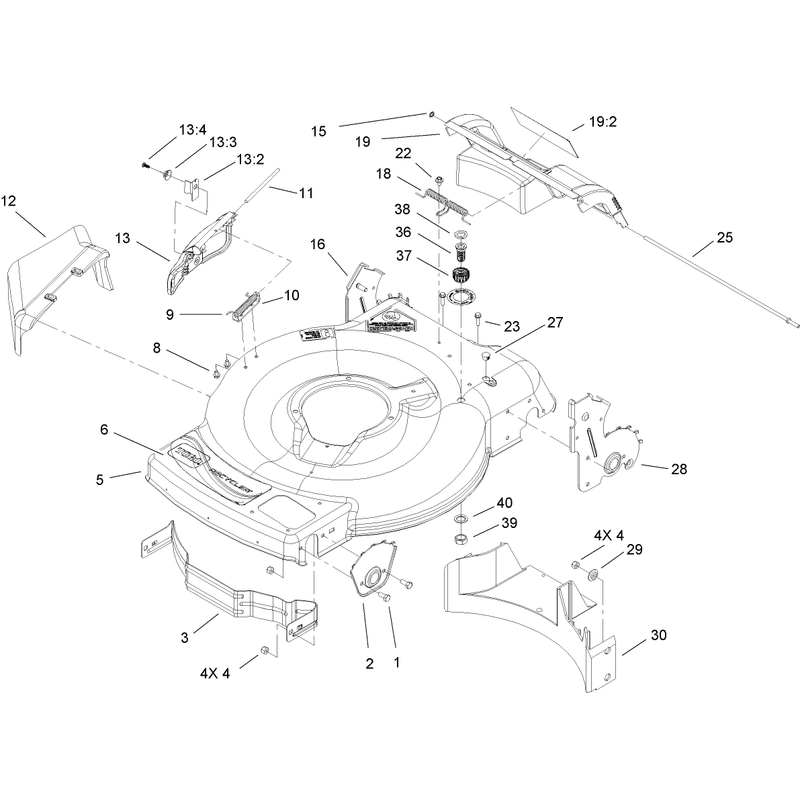 Deck Side Chute and Rear Door Assembly
