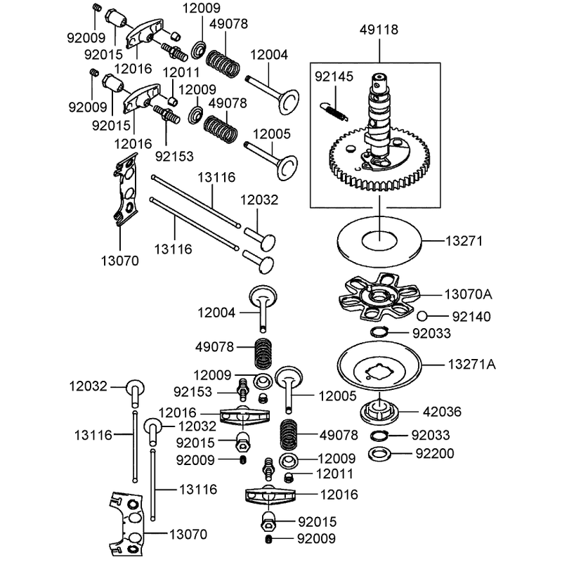 Valve and Camshaft Assembly Kawasaki FH430V-AS28