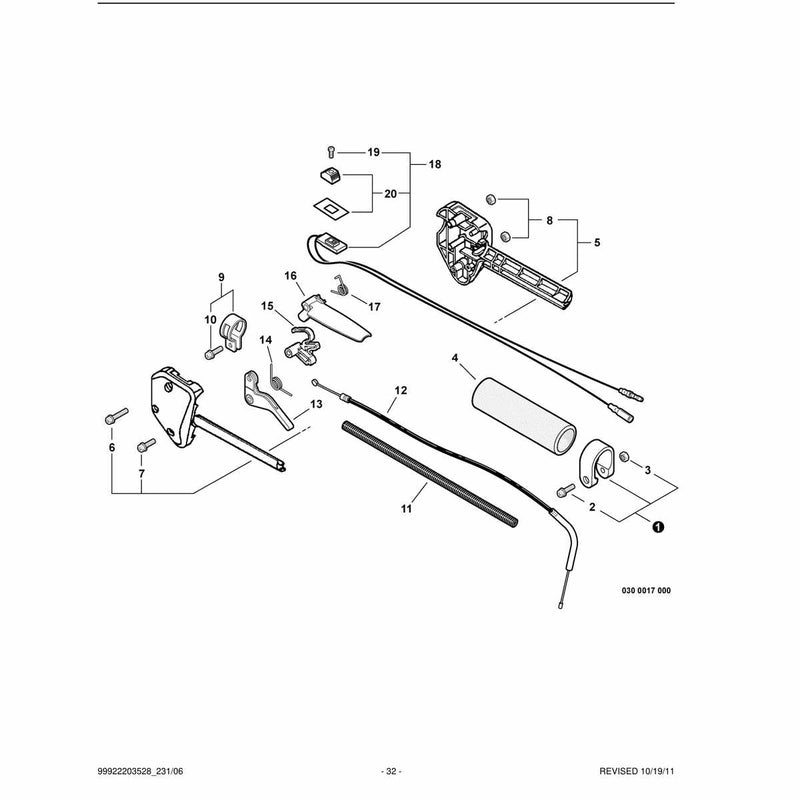 Control Handle,Throttle Cable, Ignition Switch