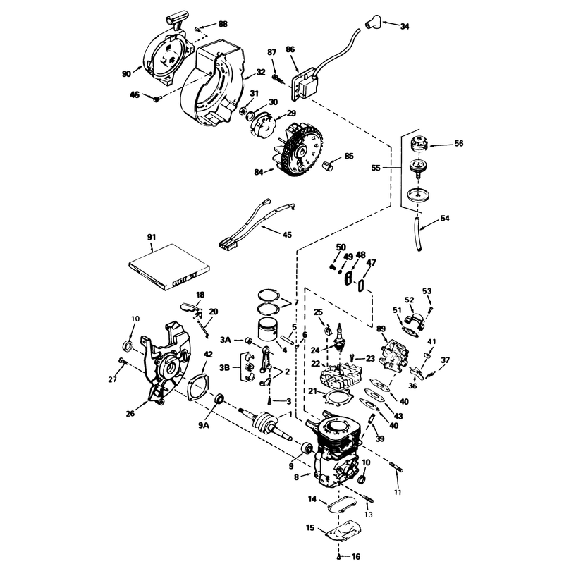 Engine Tecumseh Model No. Ah-600 Type 1622-M (model No. 38110c)