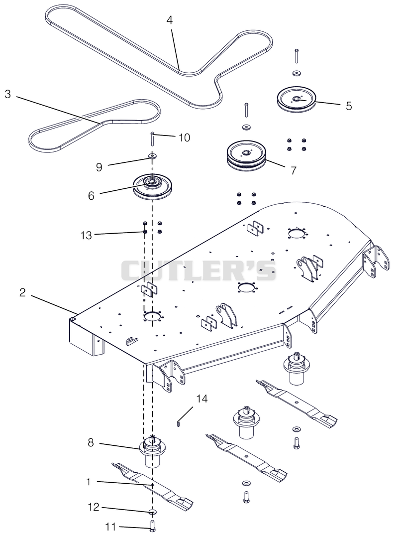 Deck, Belts, Blades And Spindles - 60"