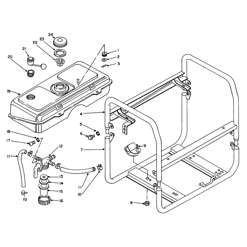 Fuel Tank and Frame Assembly