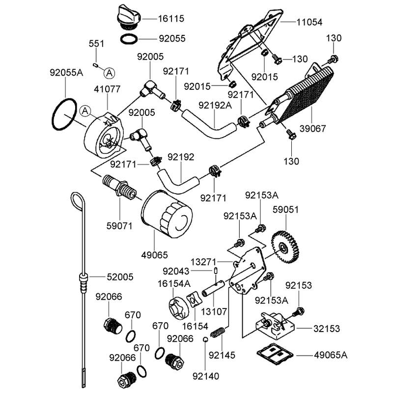 Lubrication Equipment Assembly Kawasaki FH770D-AS05
