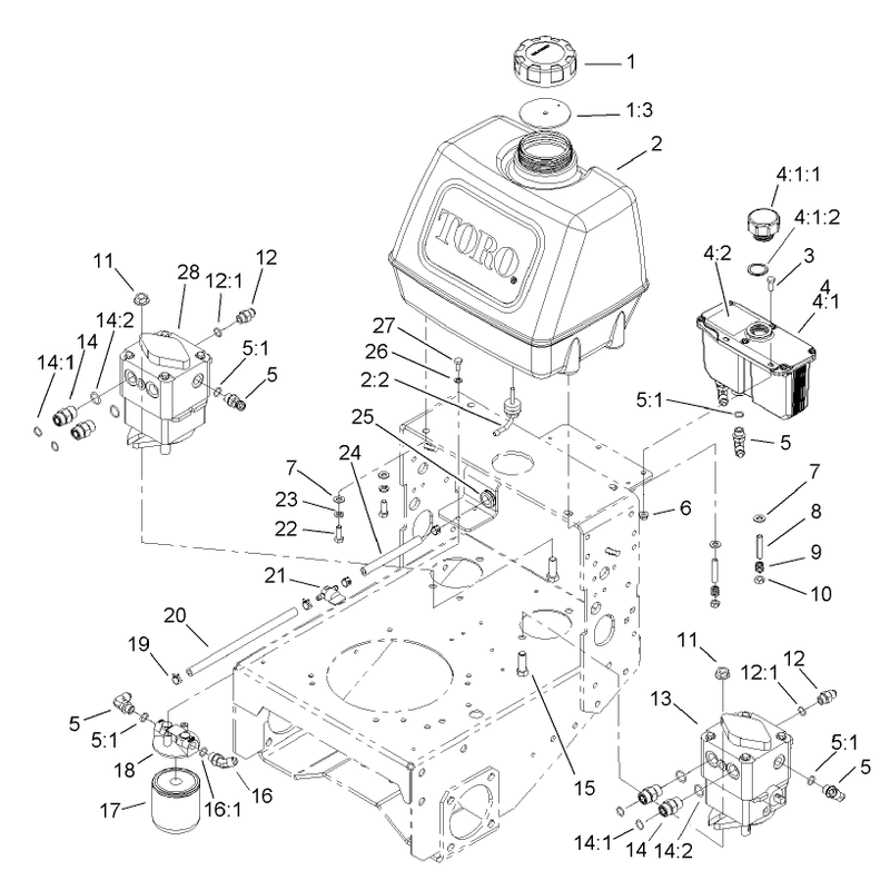 Fuel Tank Hydraulic Tank Pump and Filter Assembly