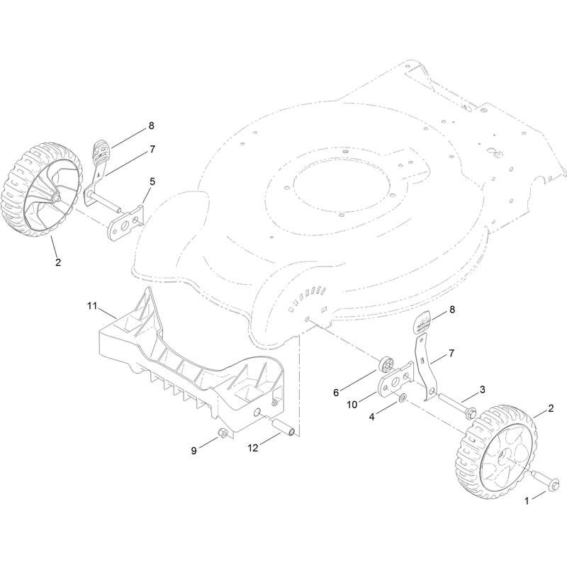 Front Wheel and Height-of-Cut Assembly