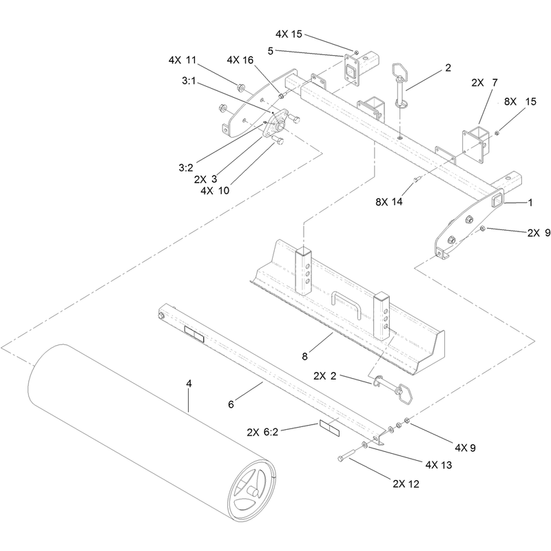 Roller Frame and Grader Assembly