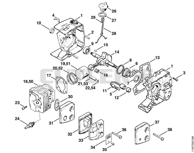 Crankcase, Cylinder