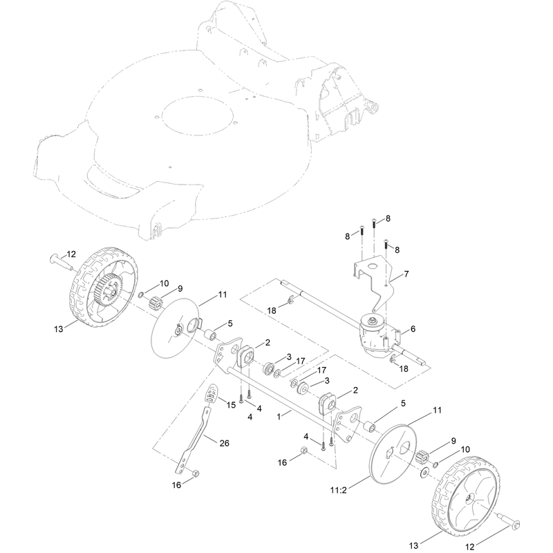 Rear Wheel and Height of Cut Assembly