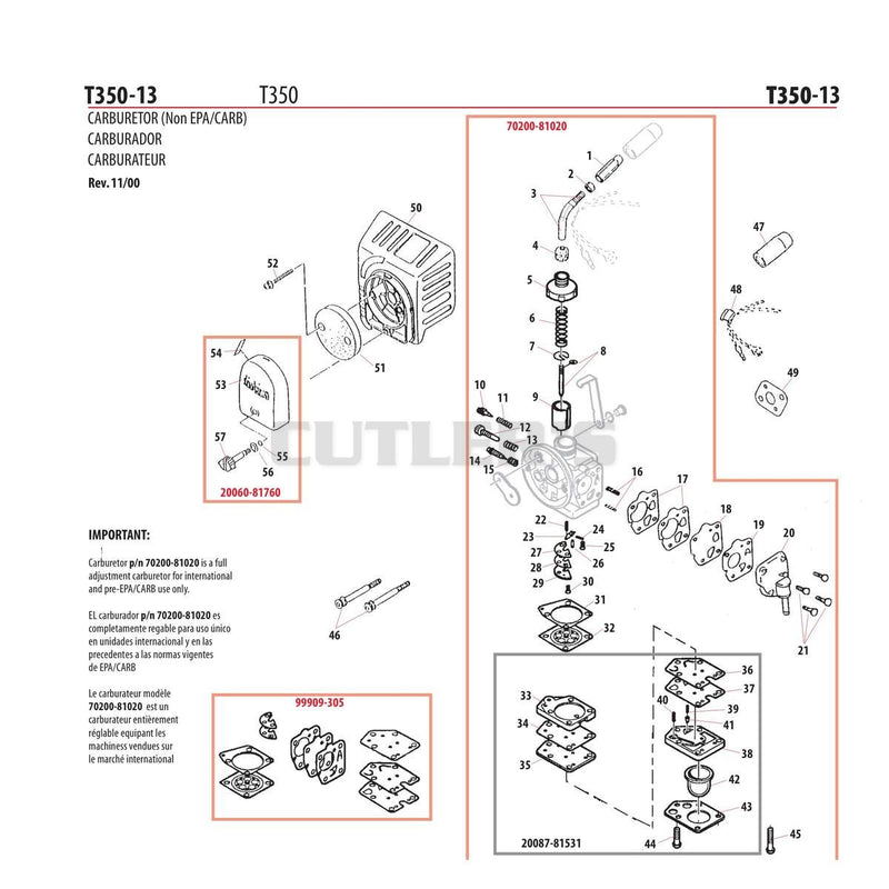 CARBURETOR (Non EPA/CARB)
