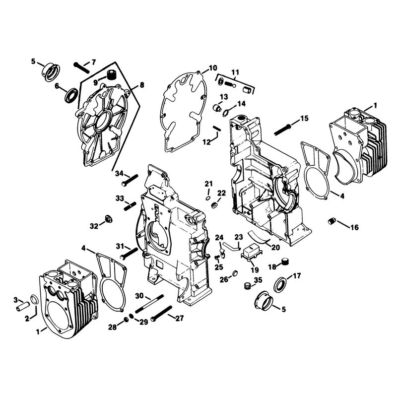 Crankcase Engine Kohler Model No Kt17qs Type No 24324