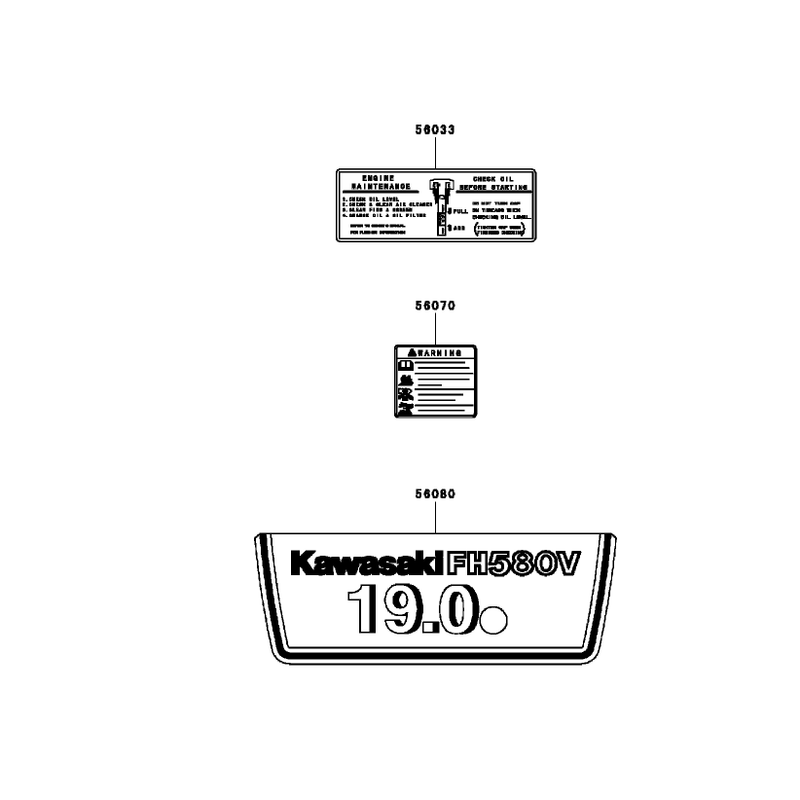 Label Assembly  Kawasaki Model No. FH580V-AS13