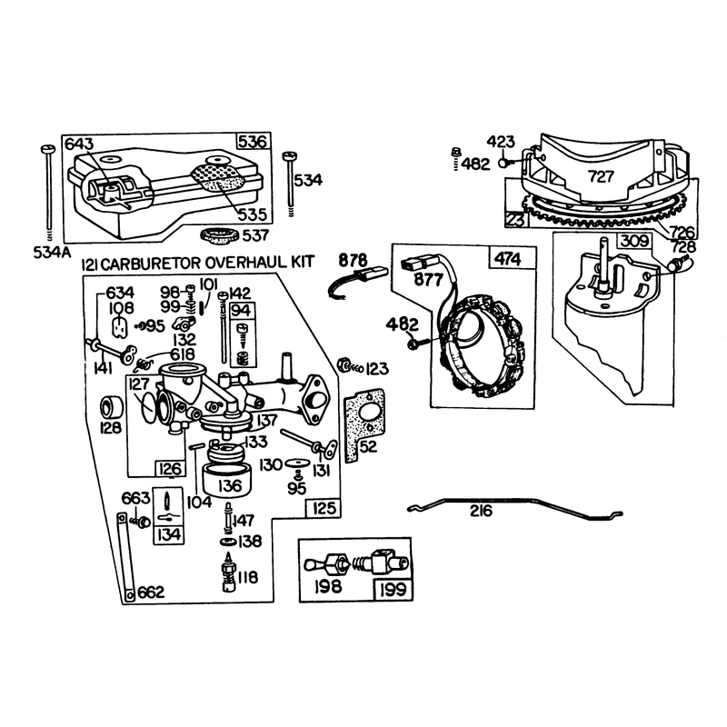 Briggs & Stratton Engine Model 252707-0223-01, Briggs & Stratton Model 252707-0177-01