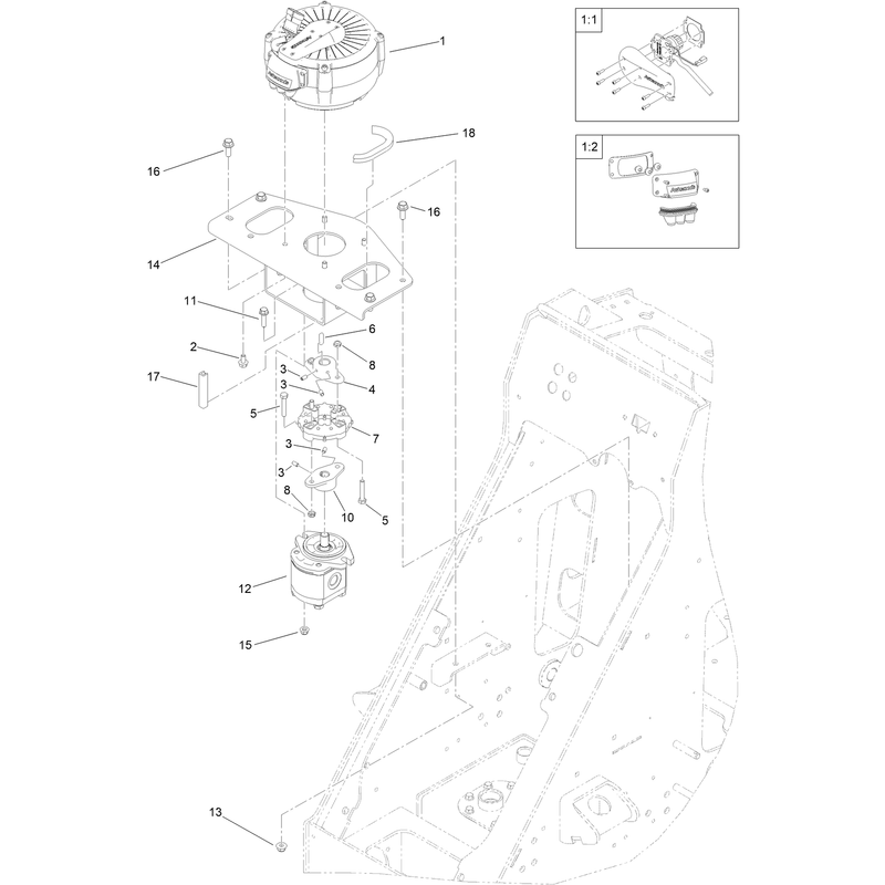 MotorGenerator and Hydraulic Pump Assembly