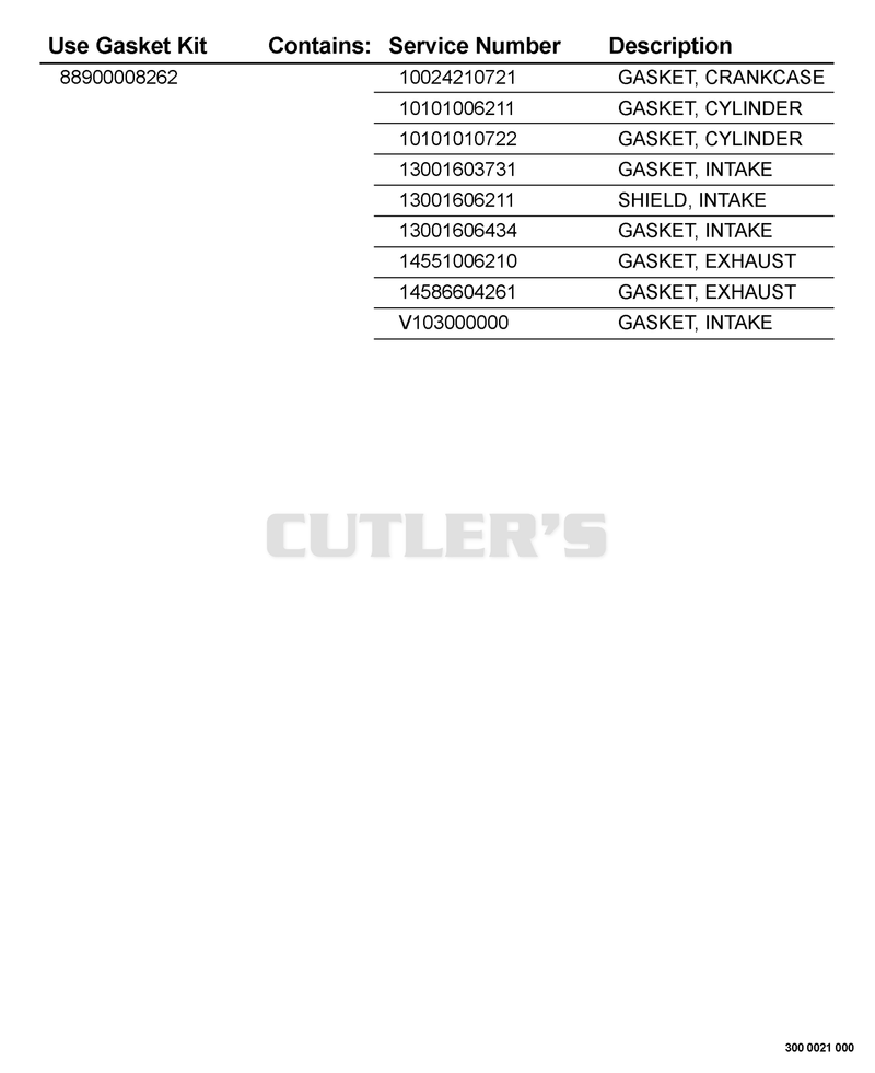 Gasket Kit -- 88900008262