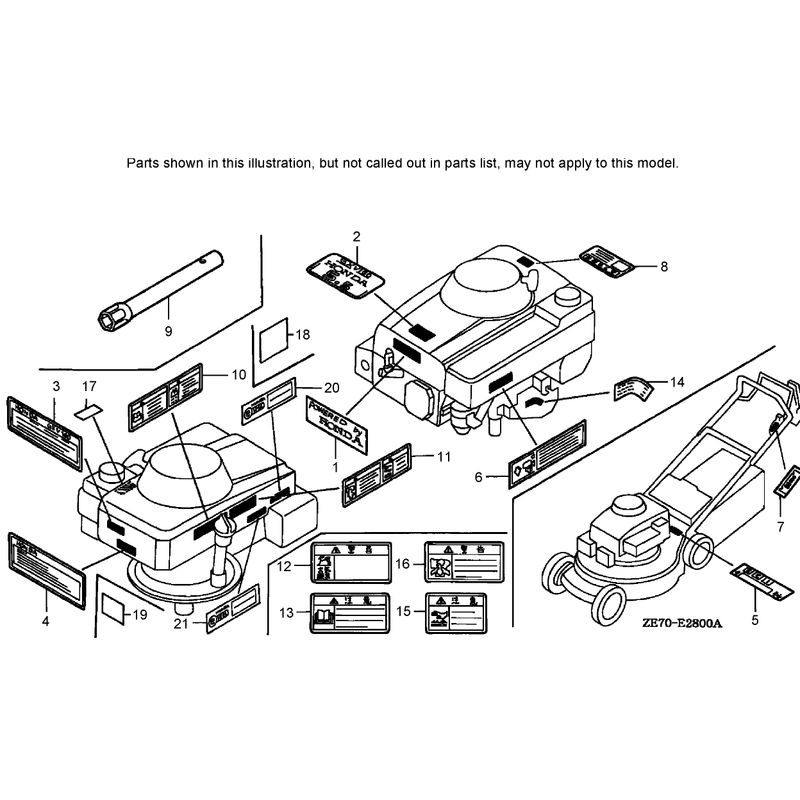 Decal Assembly Honda GXV160K1-N1AH