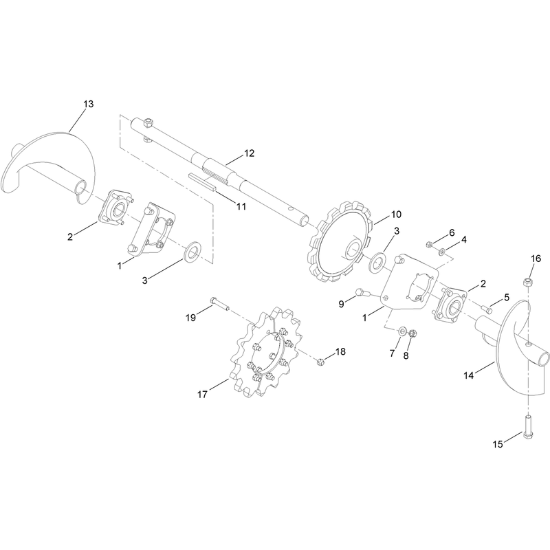 Sprocket and Auger Head Assembly