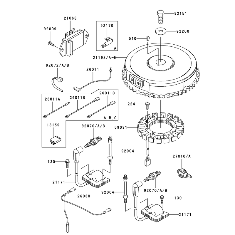Electric Equipment Assembly Kawasaki FH500V-ES10