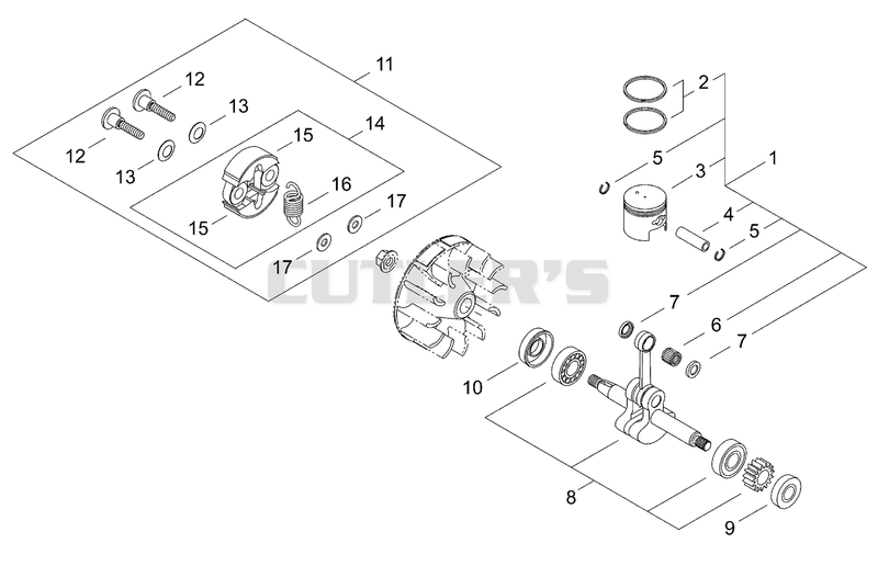 Clutch Shoe, Piston