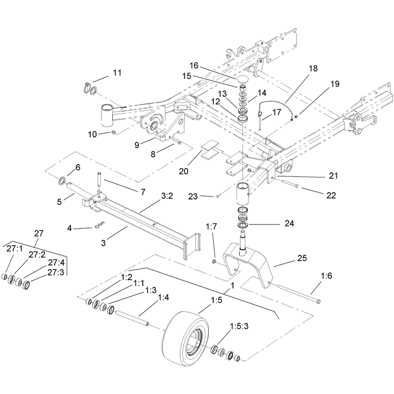 Caster Wheel and Z Stand Assembly