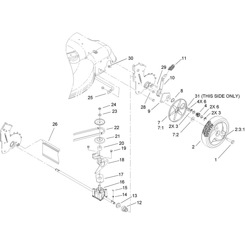 Rear Axle and Transmission Assembly