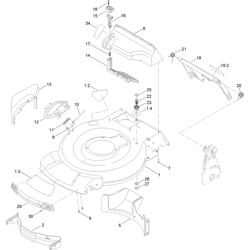 Deck Side Chute and Rear Door Assembly