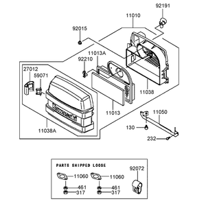 Air Filter and Muffler Assembly Kawasaki FH580V-AS14
