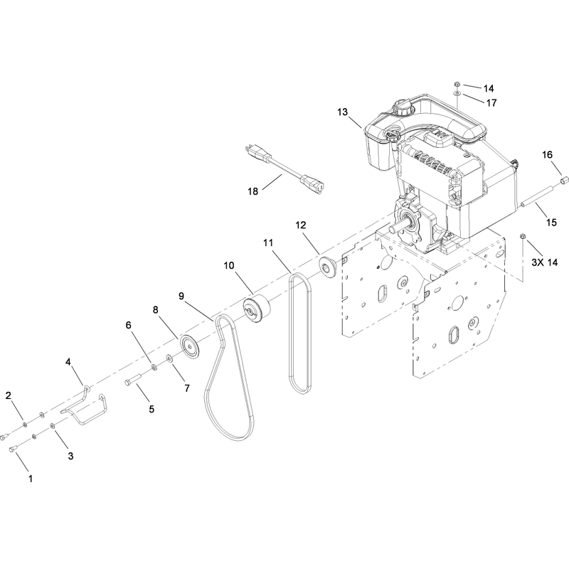 Engine and Belt Assembly