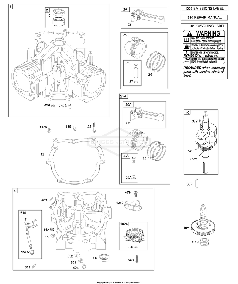 Crankshaft, Cylinder, Sump, Piston, Rings, Connecting Rod, Cam Shaft