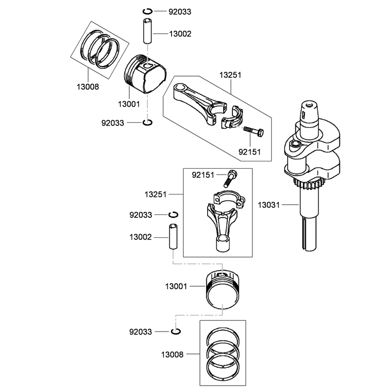 Piston and Crankshaft Assembly