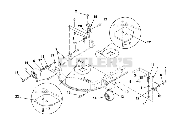 42" Mower Brackets And Rollers