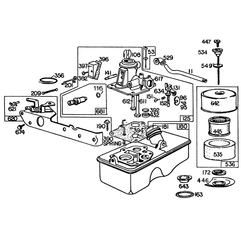 Carburetor Assembly Model No 110908-0380-02