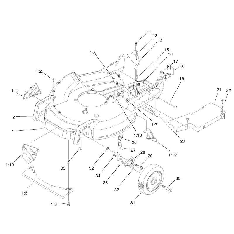 Housing Handle Bracket and Wheel Assembly