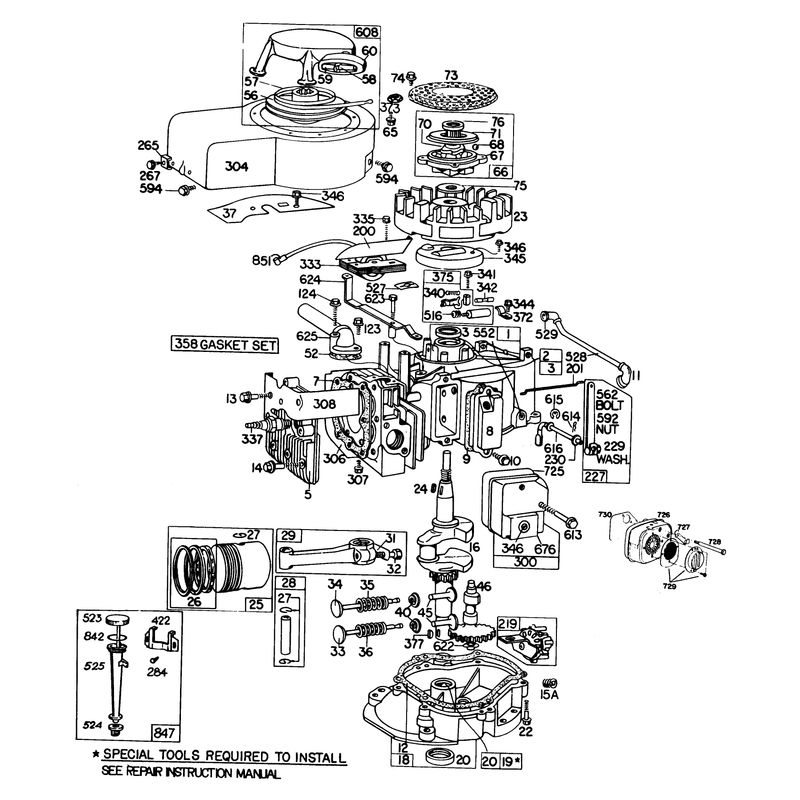 Engine Briggs and Stratton Model 130902-0543-01