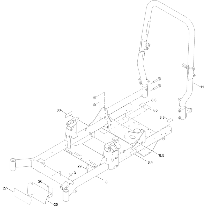 Frame and Roll-Over Protection System Assembly