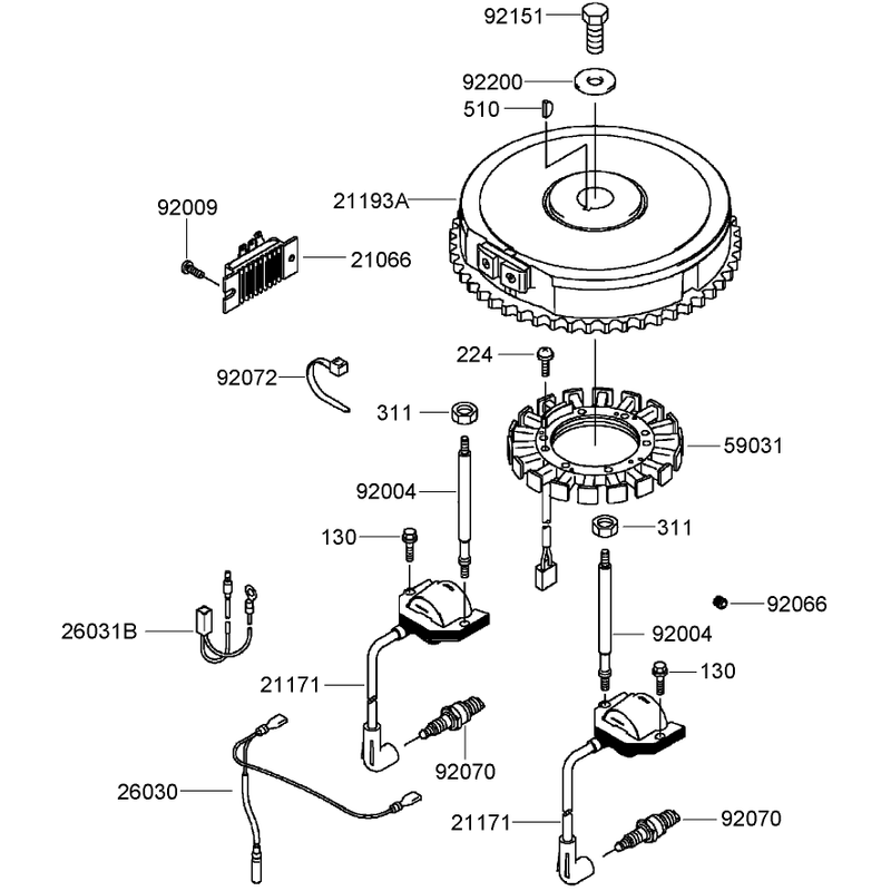Electric Equipment Assembly Kawasaki FH580V-DS28
