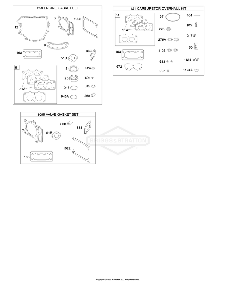 Engine/Valve Gasket Set, Carburetor Overhaul Kit