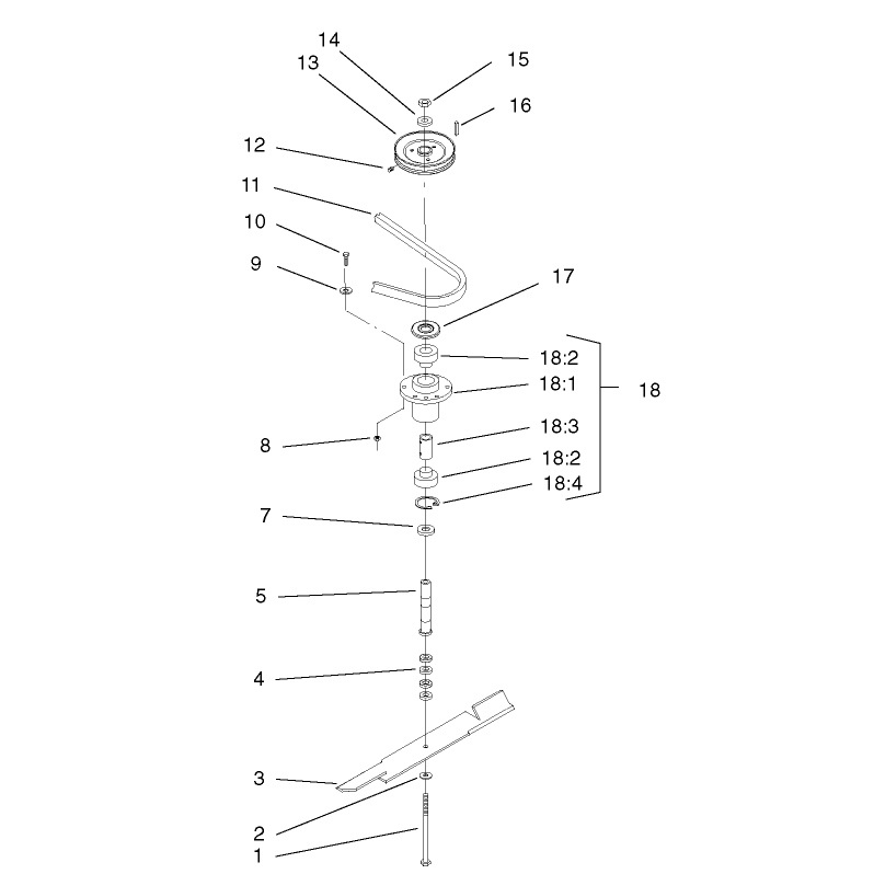 Spindle Blade and Belt Assembly