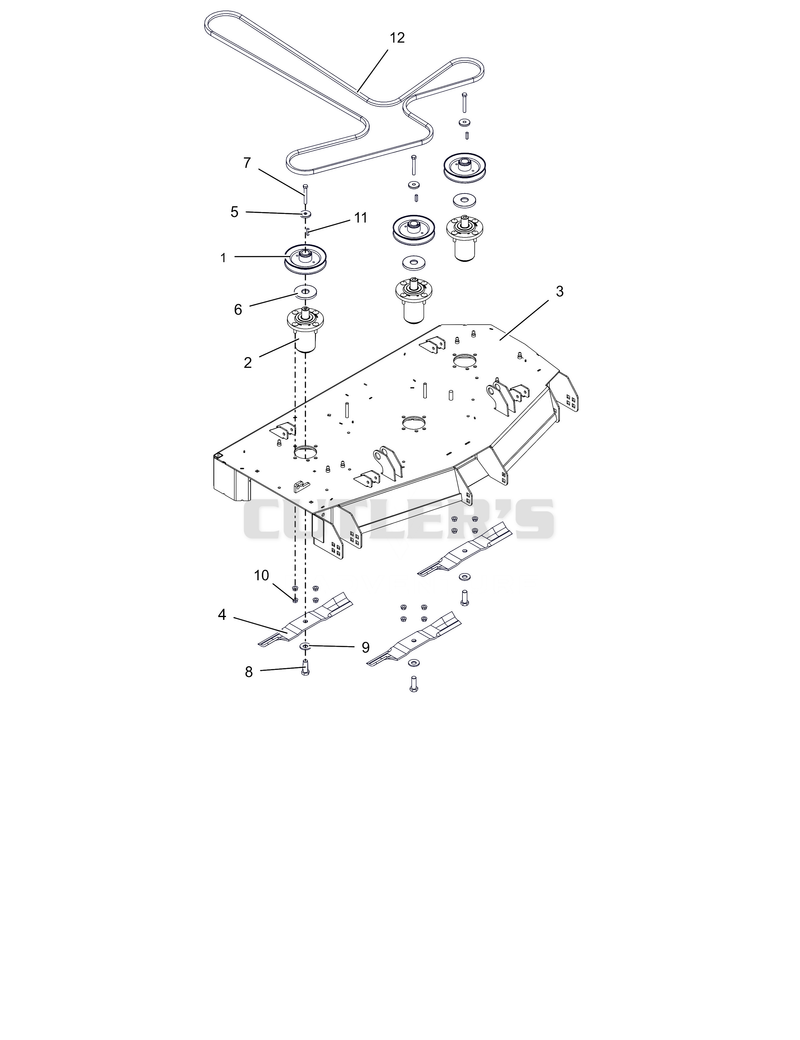 Deck, Belt, Blades and Spindles – 48"