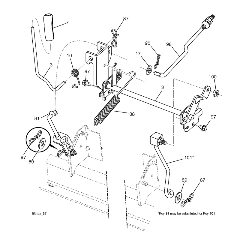 MOWER LIFT LEVER