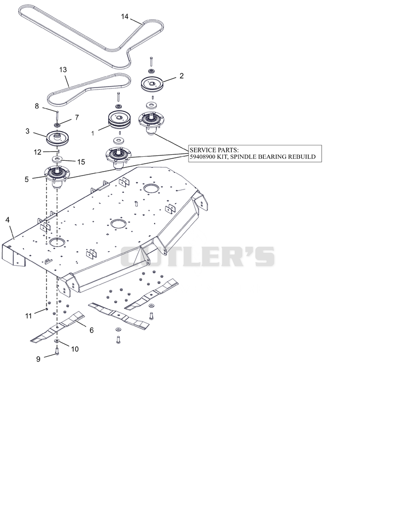 Deck, Spindles, Belts and Blades - 60"