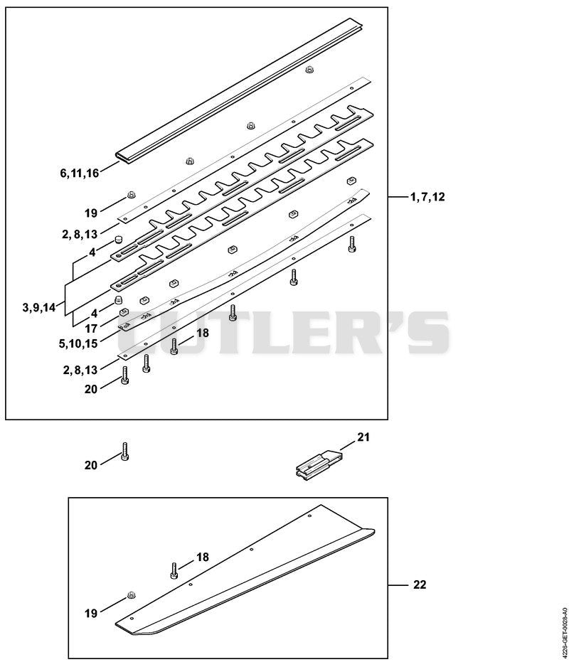 Cutter bar HS 85 ⇥ 1 45 528 443 (46.1999)