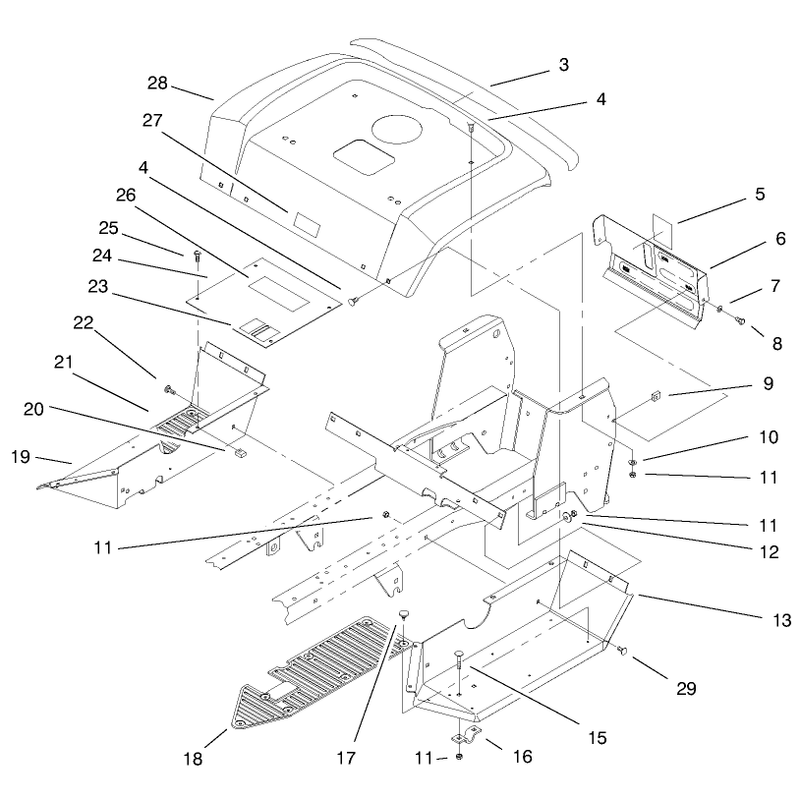Fender and Footrests Assembly