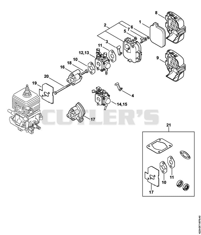 Carburetor, Air filter BG 85 | BG 85-Z