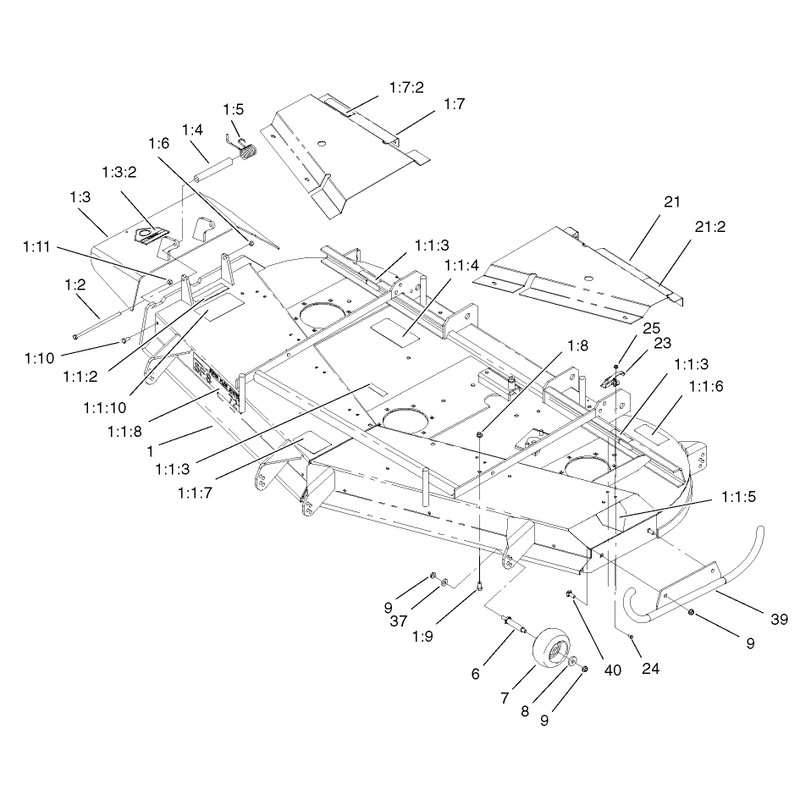 Deck Deflector and Roller Assembly